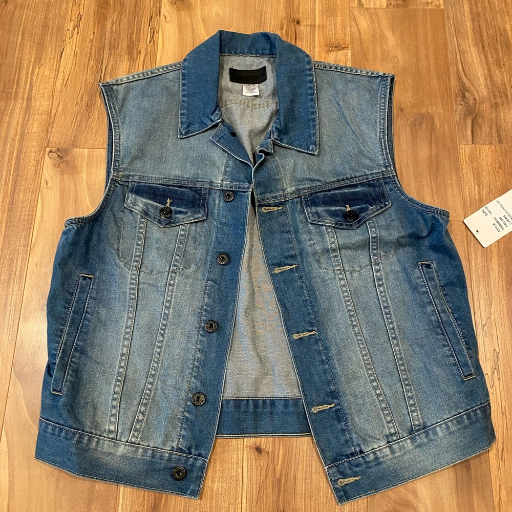 Oversized denim vest